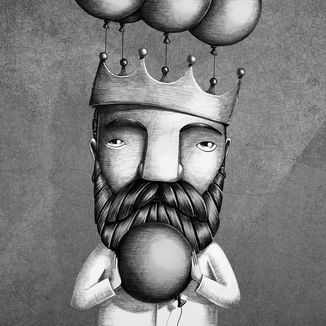 BALLOON KING grayscale