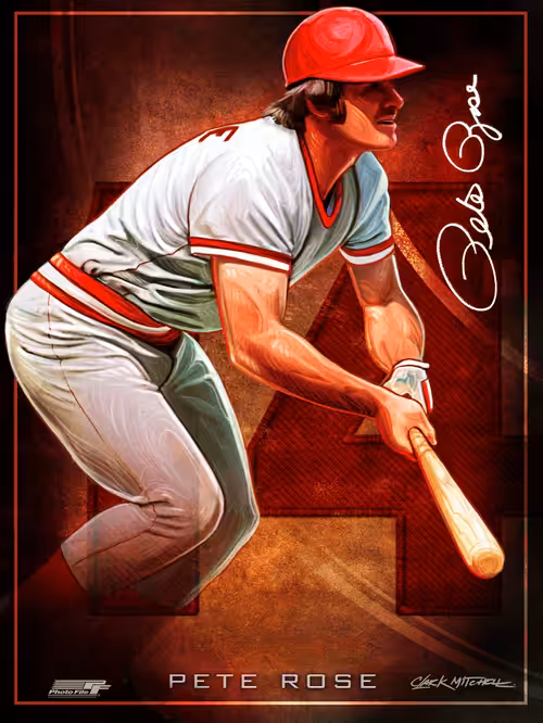 Pete Rose Legends Of Baseball NFT Collection: 1 of 1000 Pete Rose - Collectors Edition - By Clark Mitchell