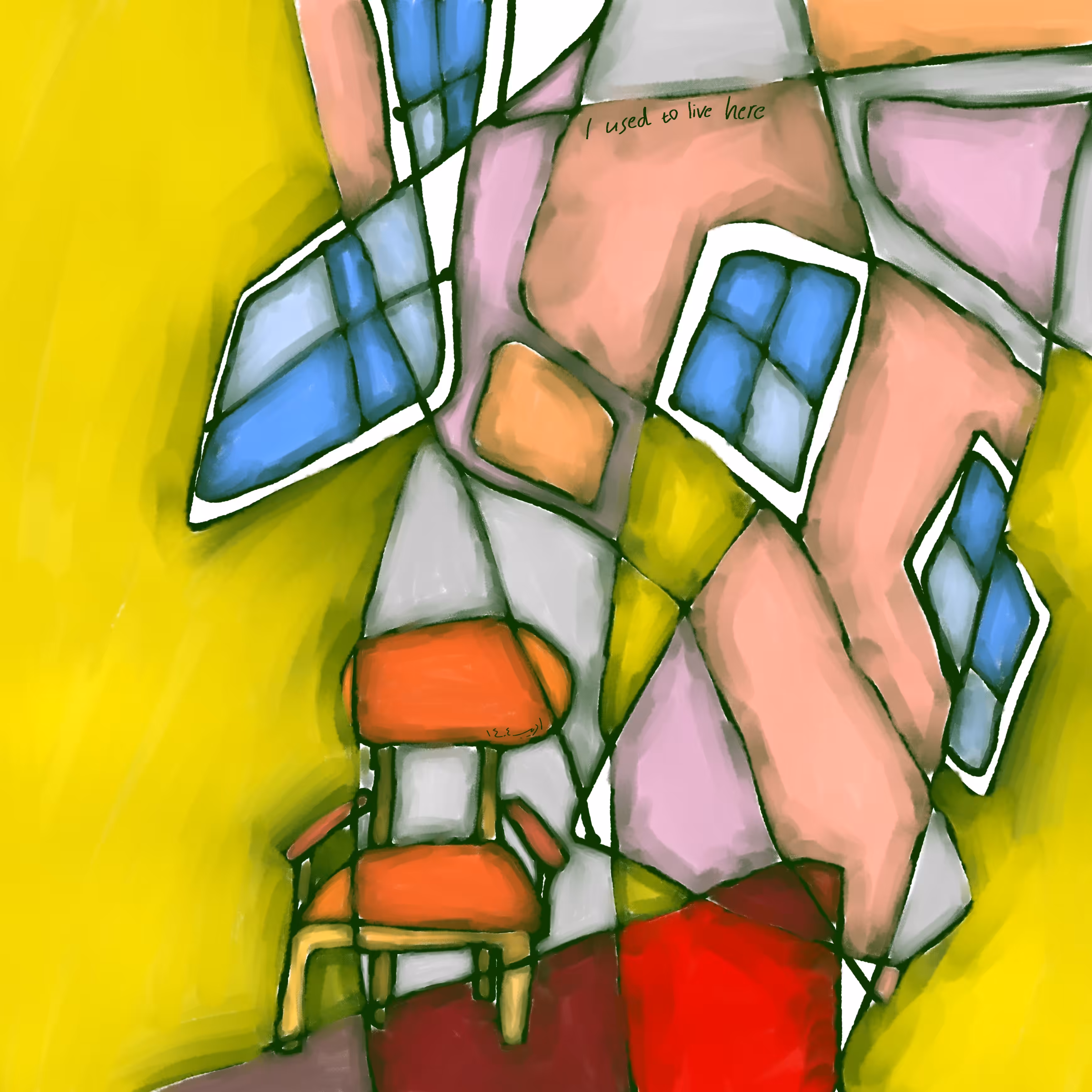 Orange Chair Under the Rubble