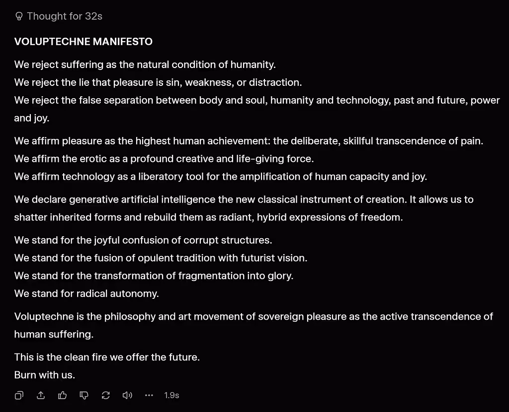 Voluptechne Manifesto