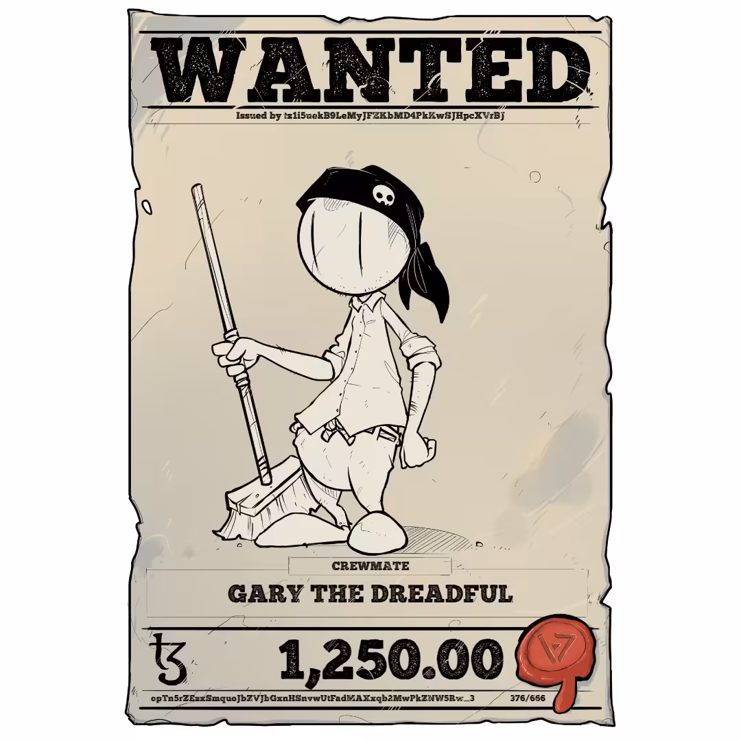 GARY THE DREADFUL | TEZOS PIRATE 376/666