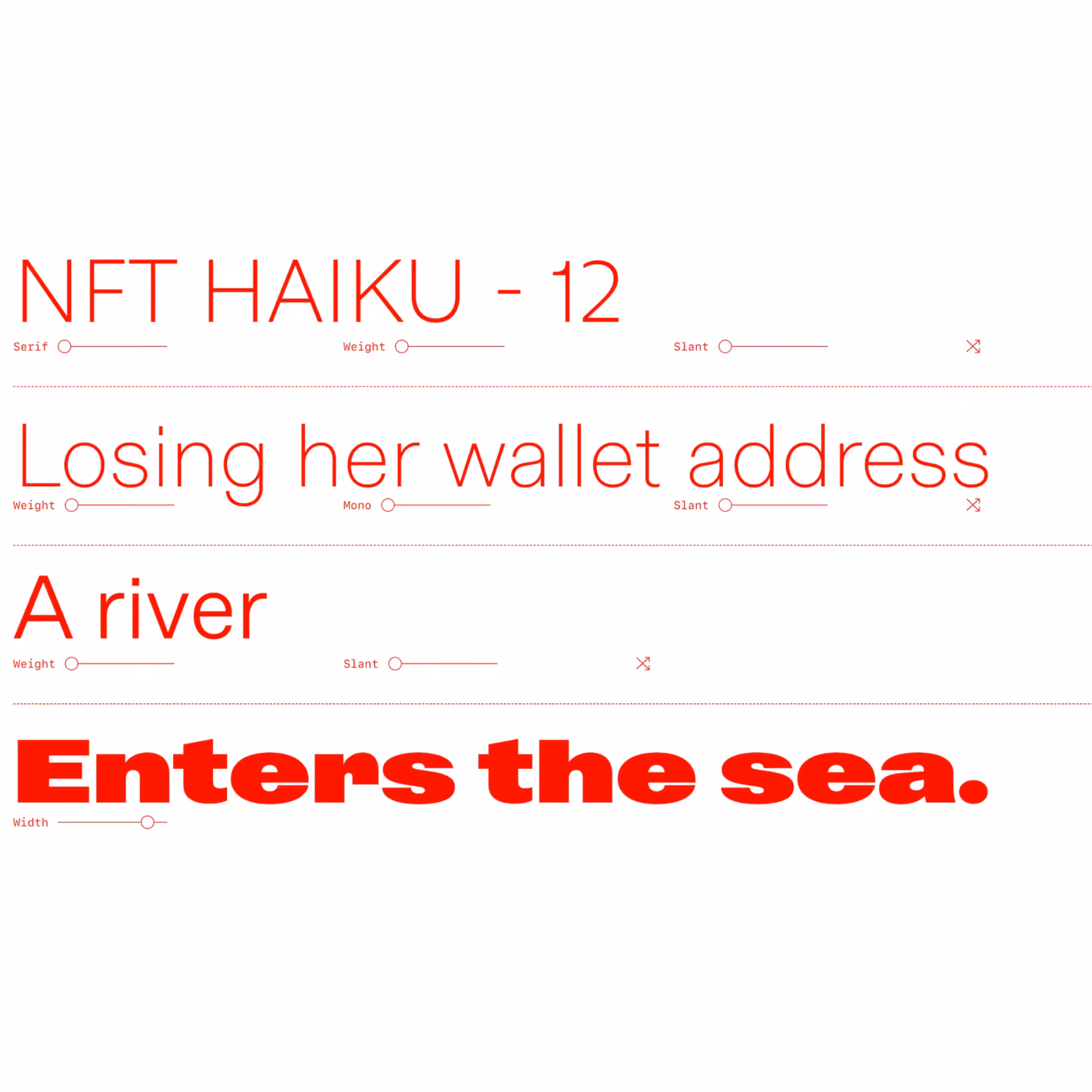 NFT HAIKUS: NFT HAIKU - 12