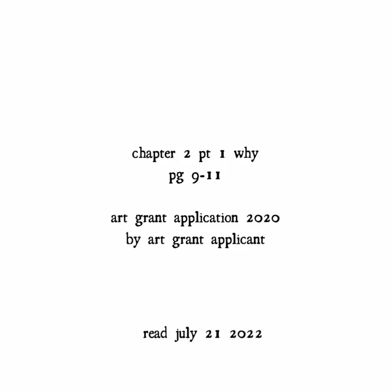.22 CH 2 PT 1 CONFESSIONS OF AN ART WORLD TROLL read by art grant applicant on 21 july, 2022.
