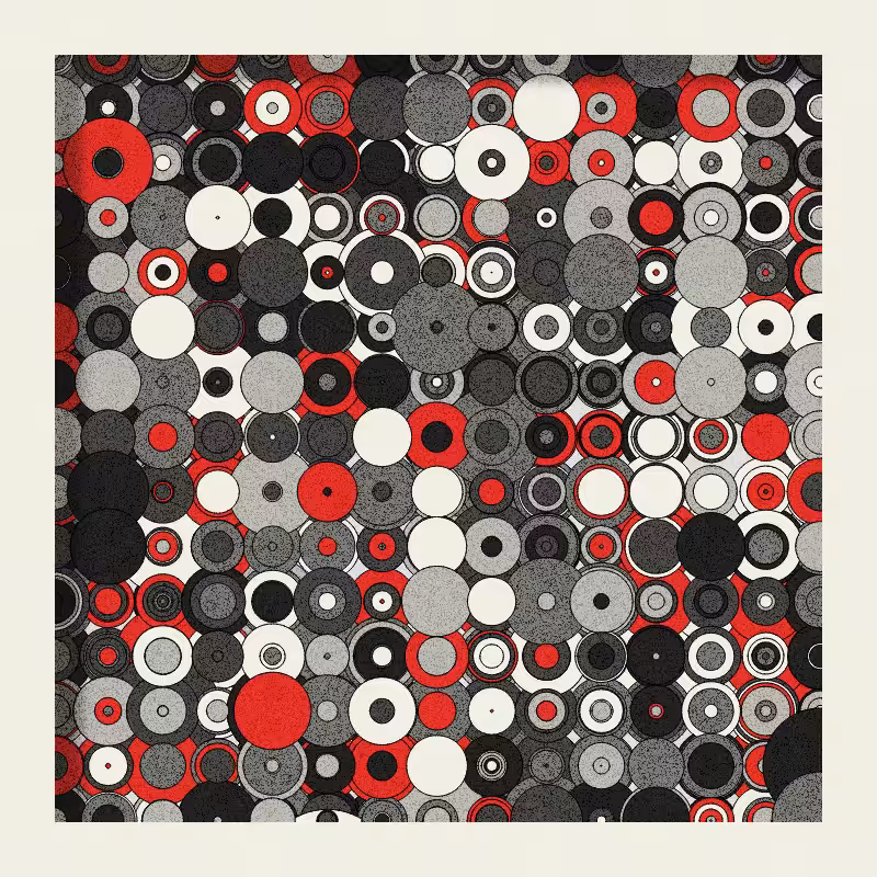 Red, Grey and Circles #1