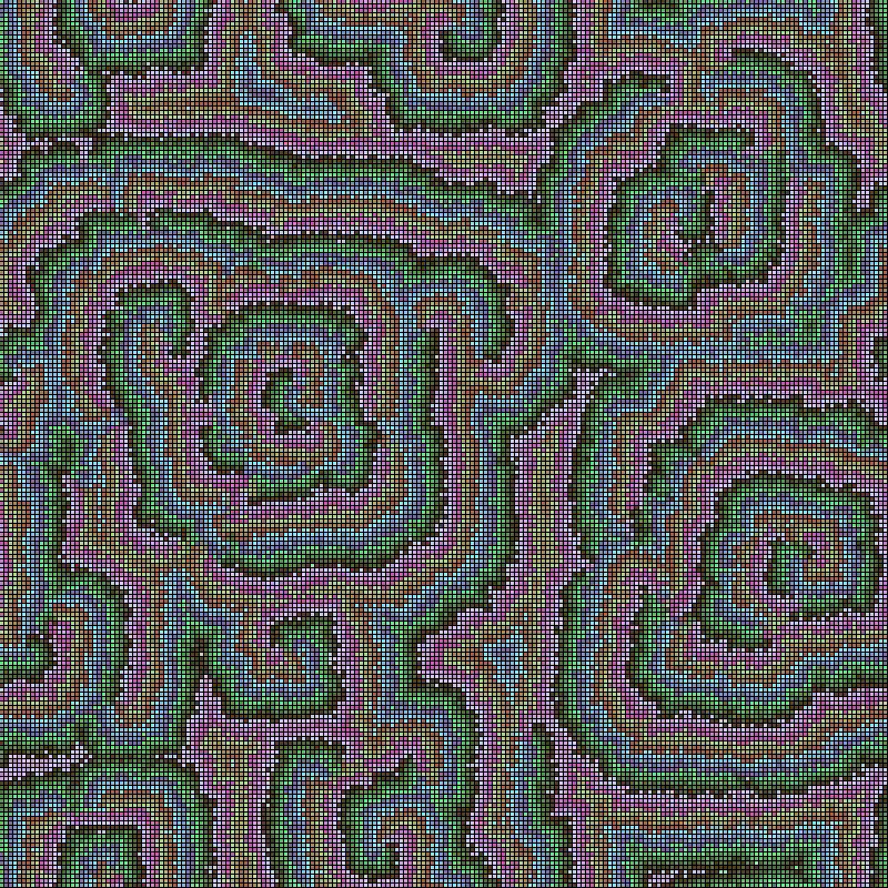 Reaction Diffusion Cellular Automata #35