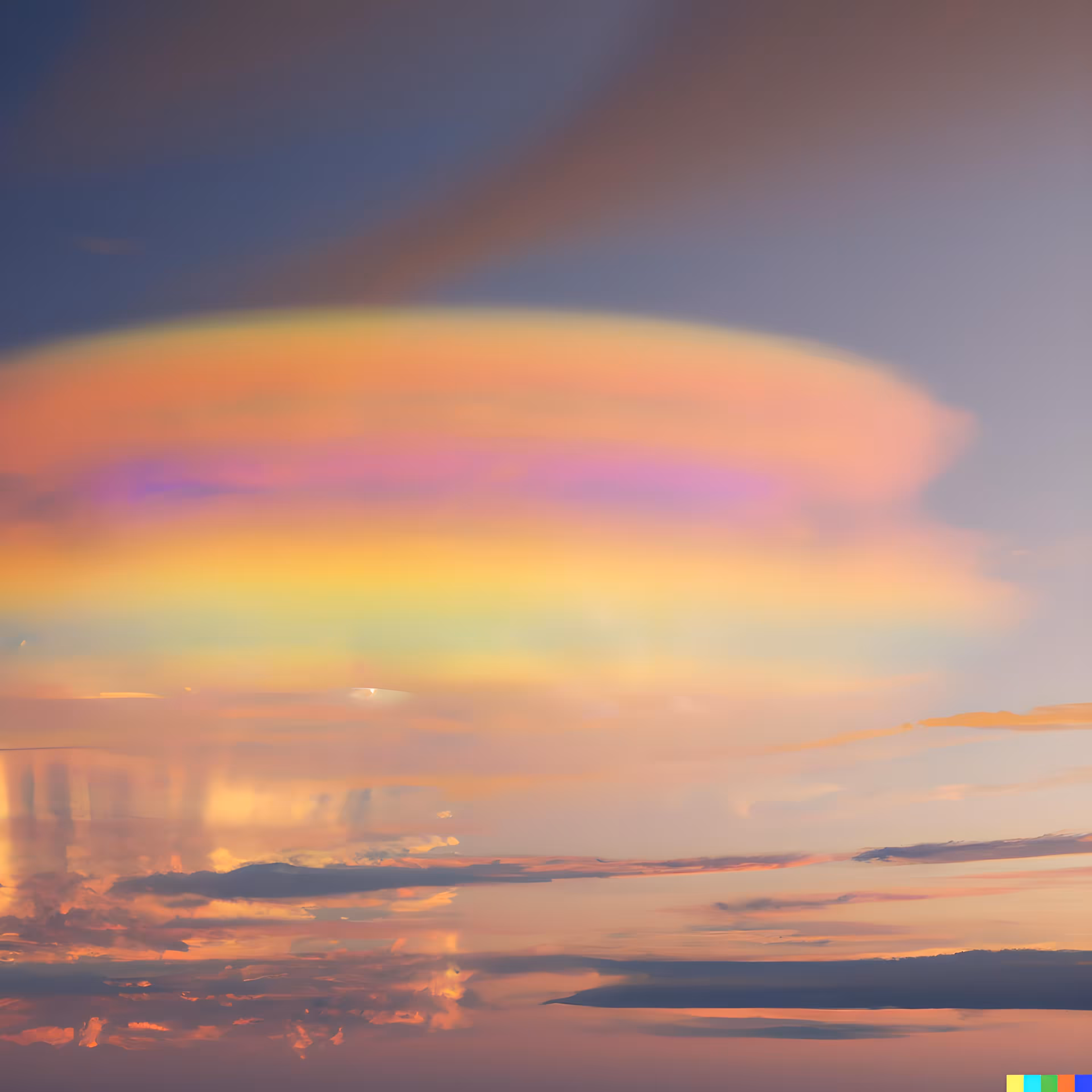 ☁️ 48 - a sunset with iridescent pyrocumulonimbus cloud