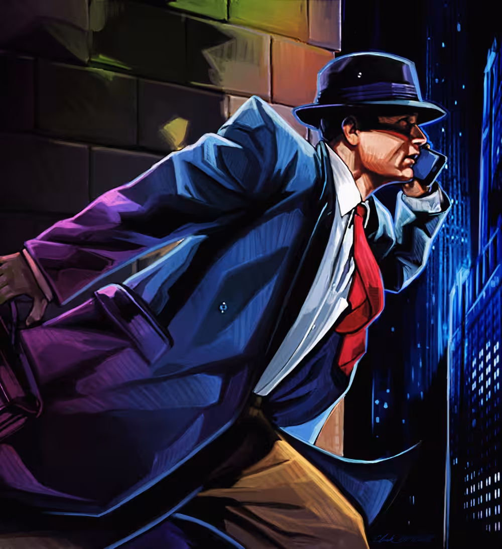 90's digital Noire illustration. Character #1