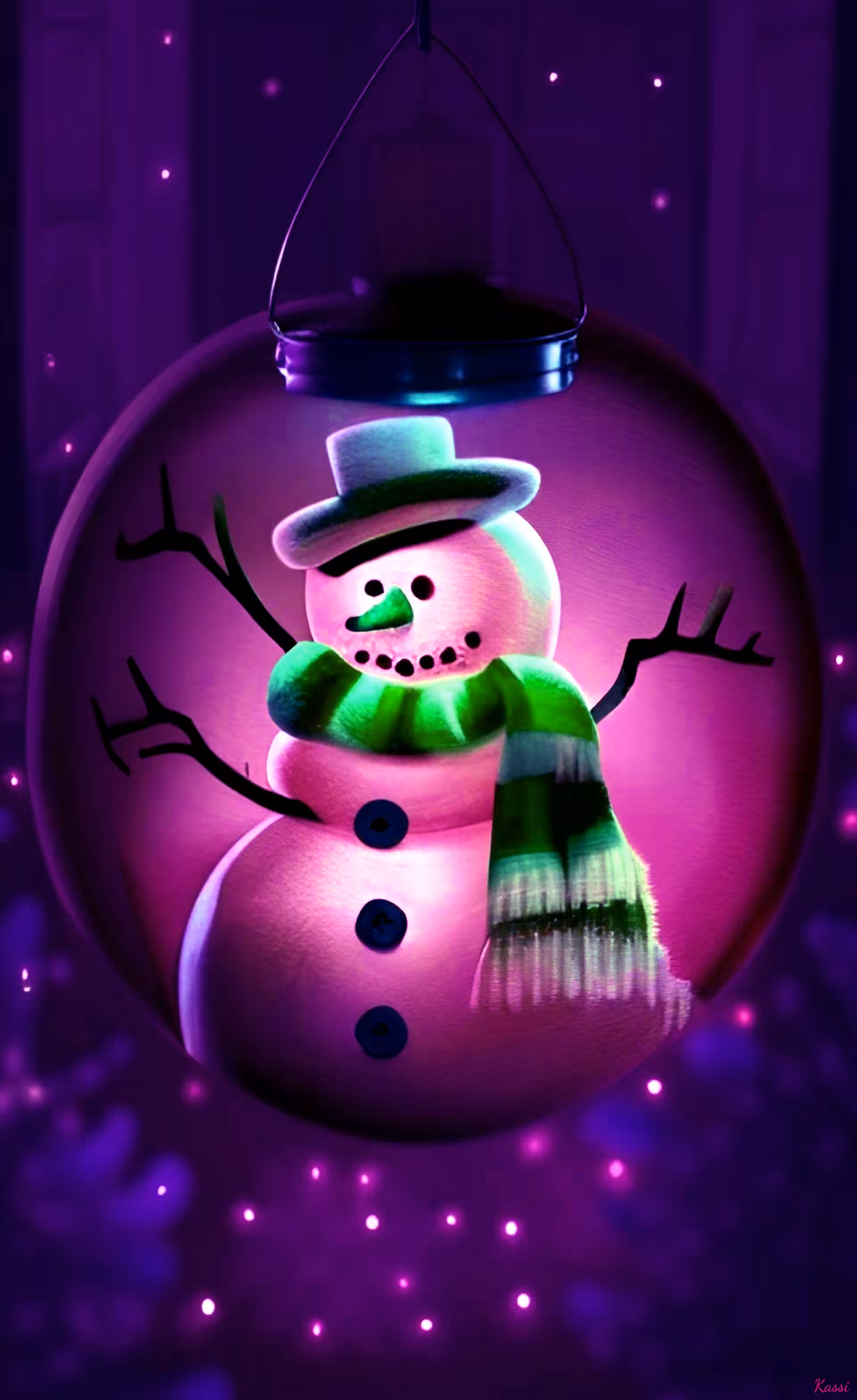 "Snowman in a ball"