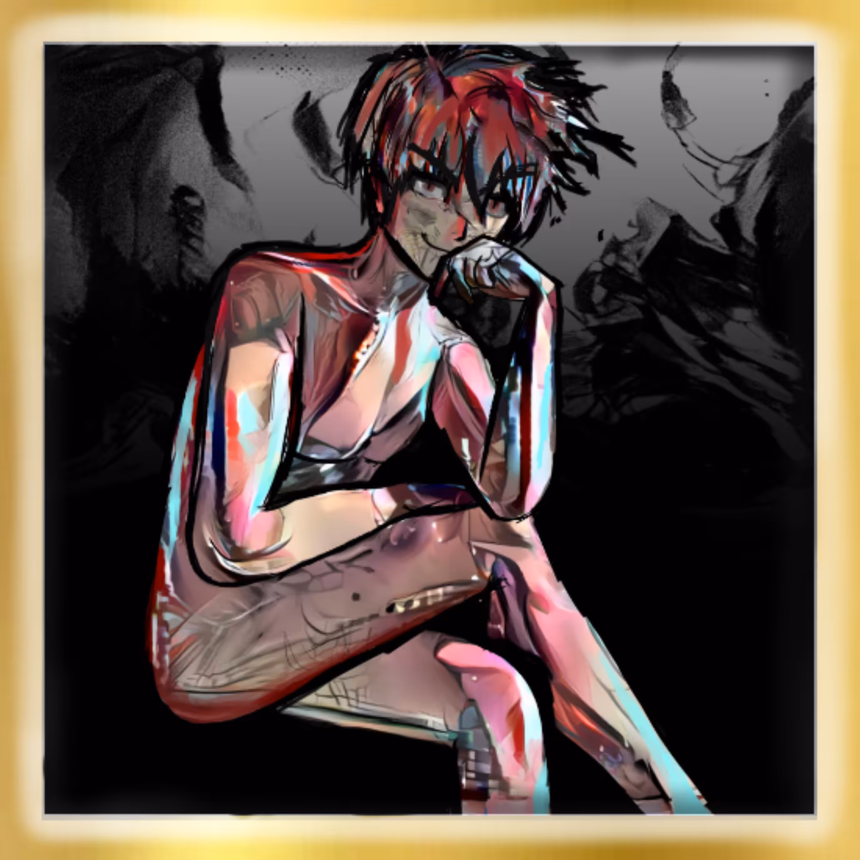 Demon Boy: Alexander. Gold Frame
