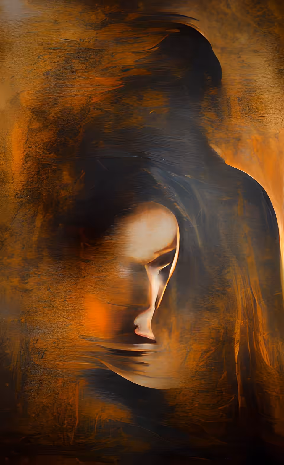 sad woman silhouette