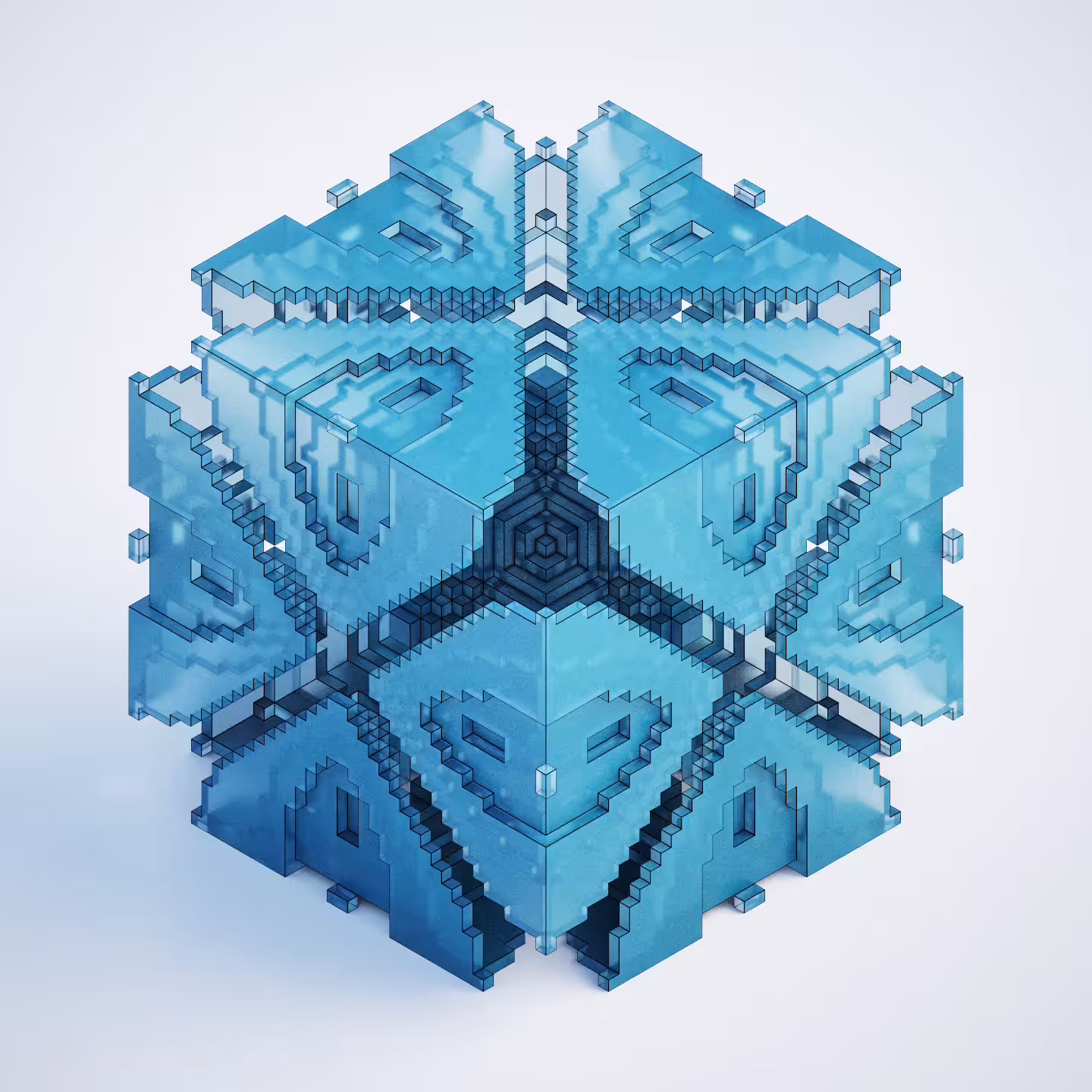 Abstract sculpture : Voxel art 