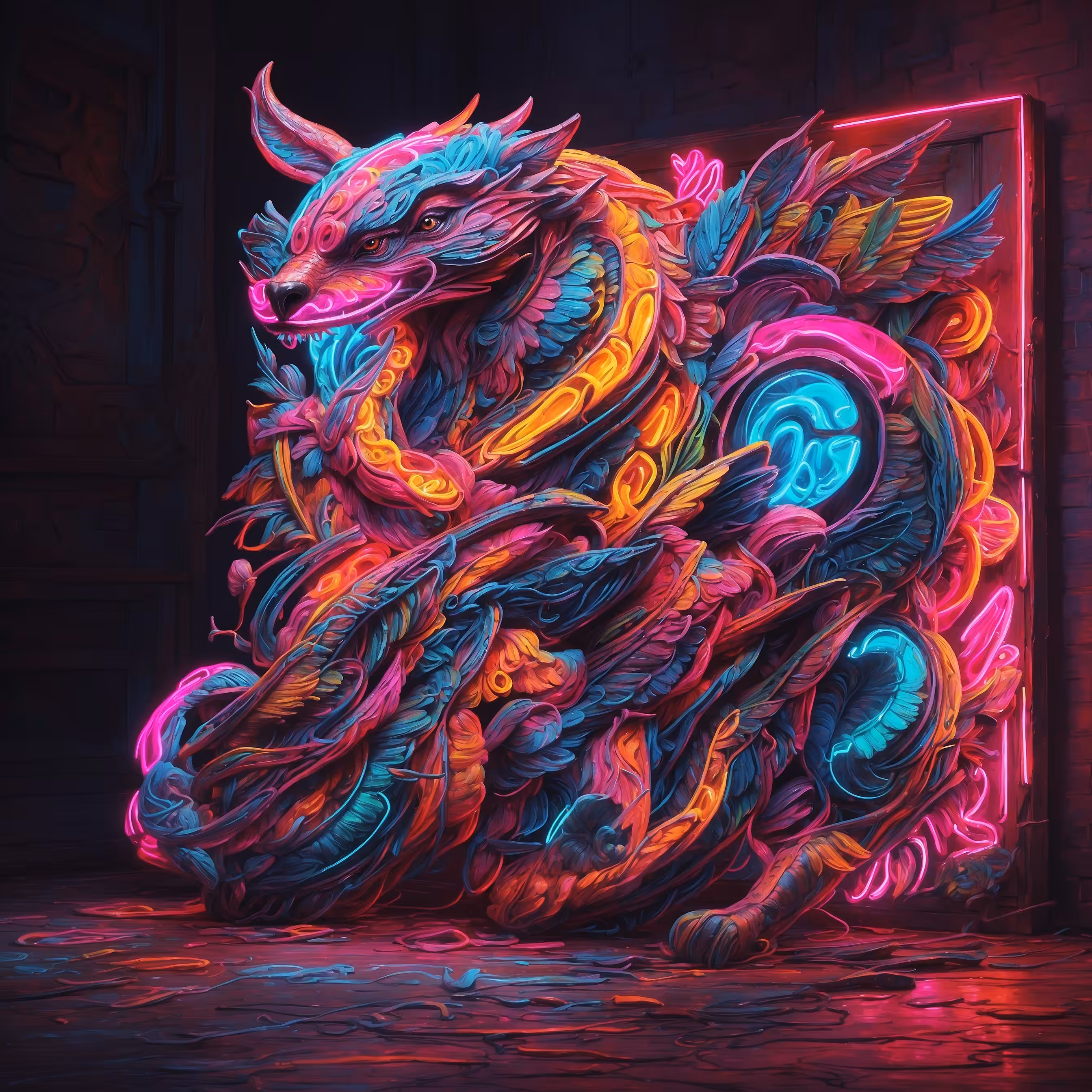 dark world: Neon dragon
