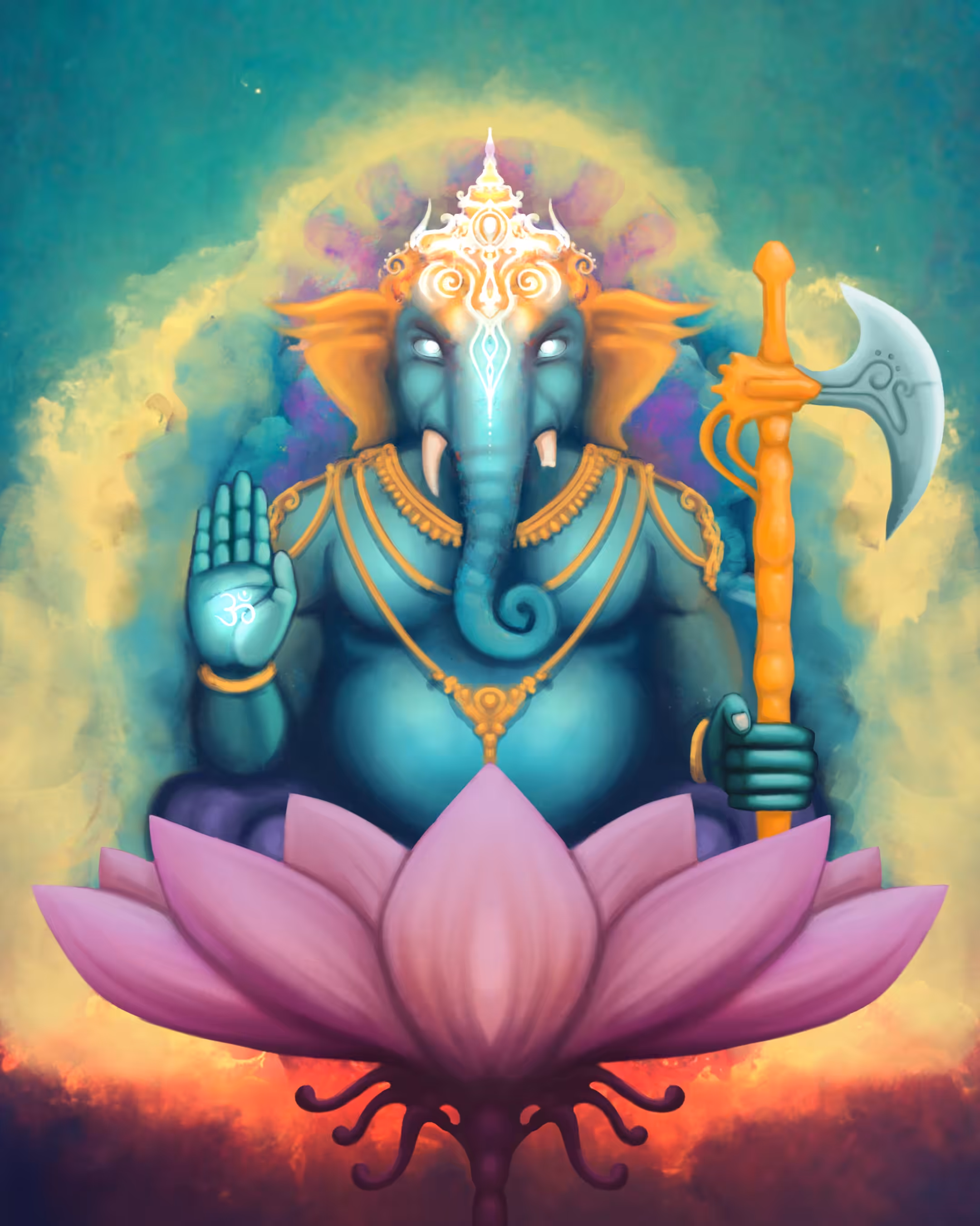 Ganpati ji in Blessing Mudra