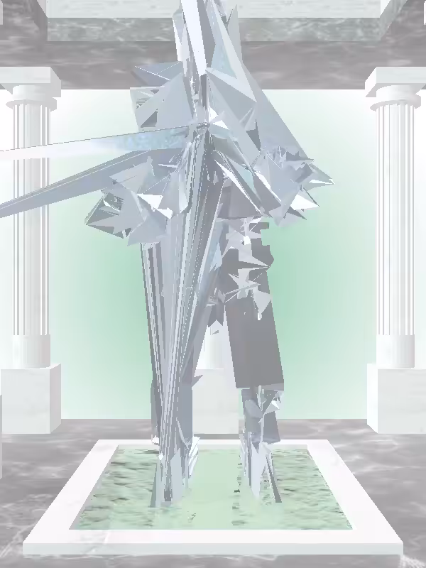 HeavenComputer: The Fragmented Cheering Shimmery Blue Man #5215
