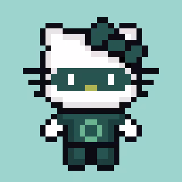 Henllo Kitty Green Lantern #021