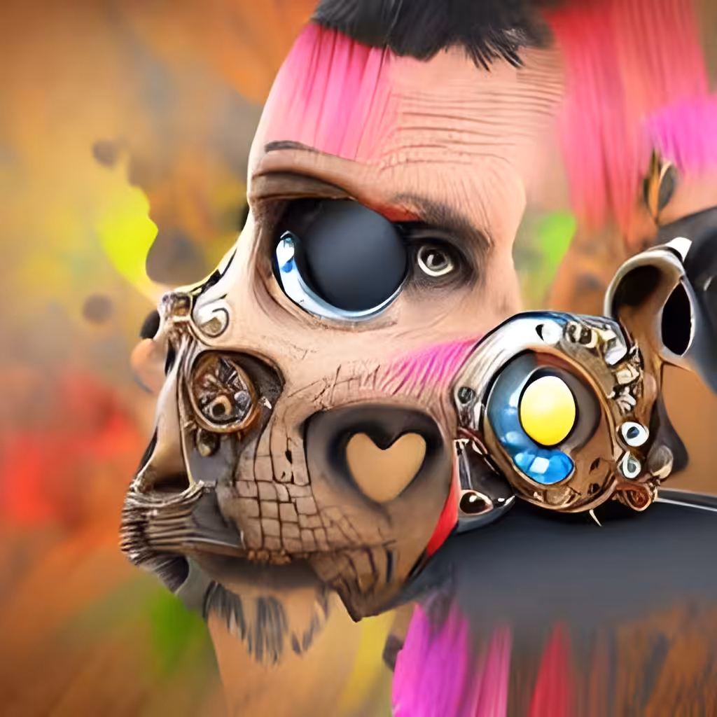 Punk love skull face