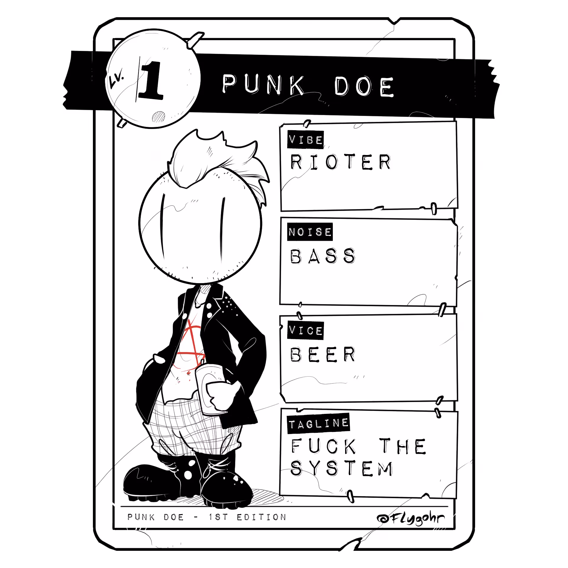 PUNK DOE | Original Character Card | 1st ED.