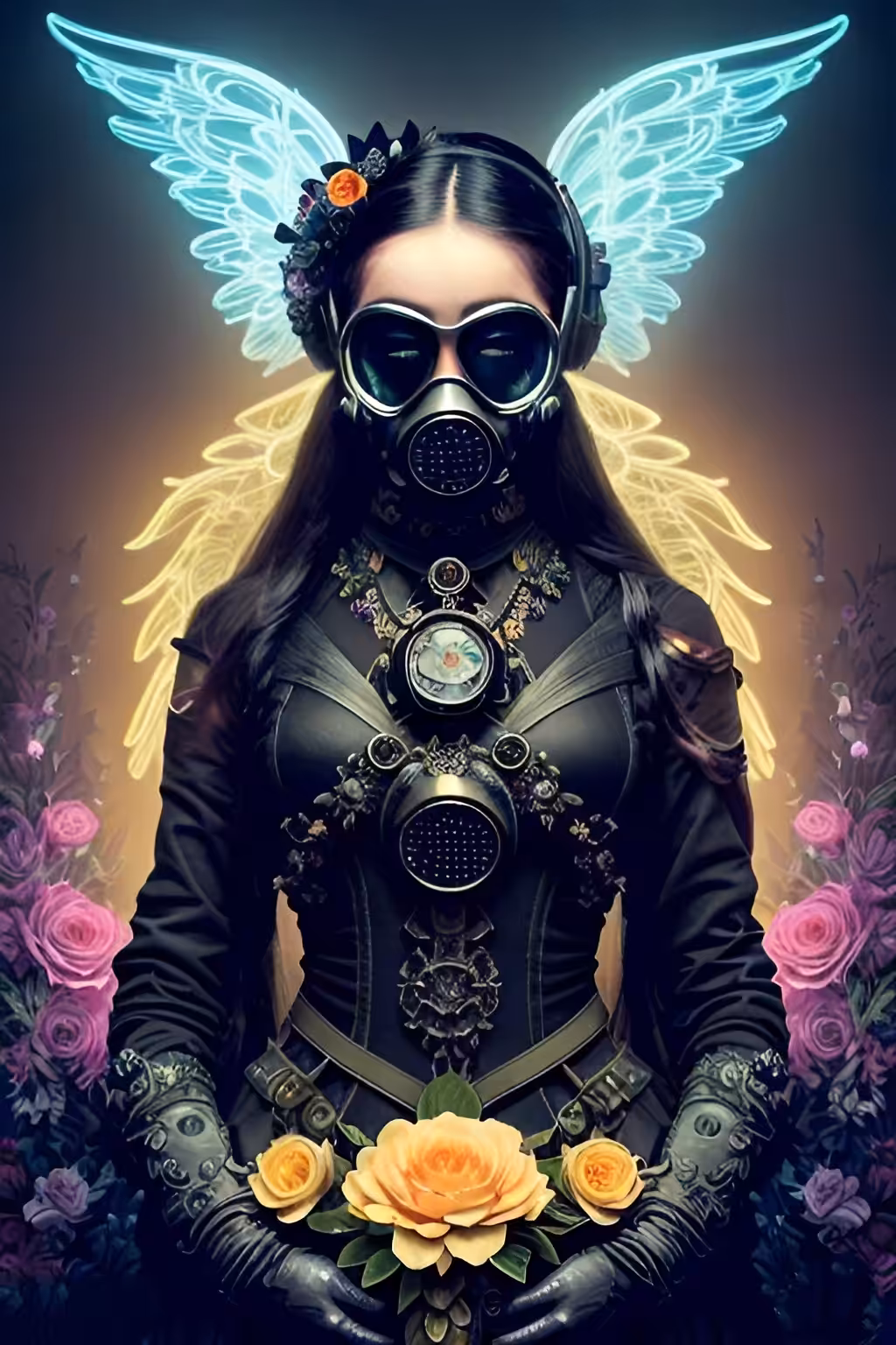 Girl and toxic planet 
