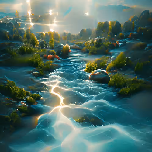 Generative Artwork Dreams: Light River