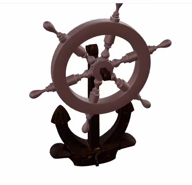 3D Pinwheel #116 Ship Helm and Anchor 
