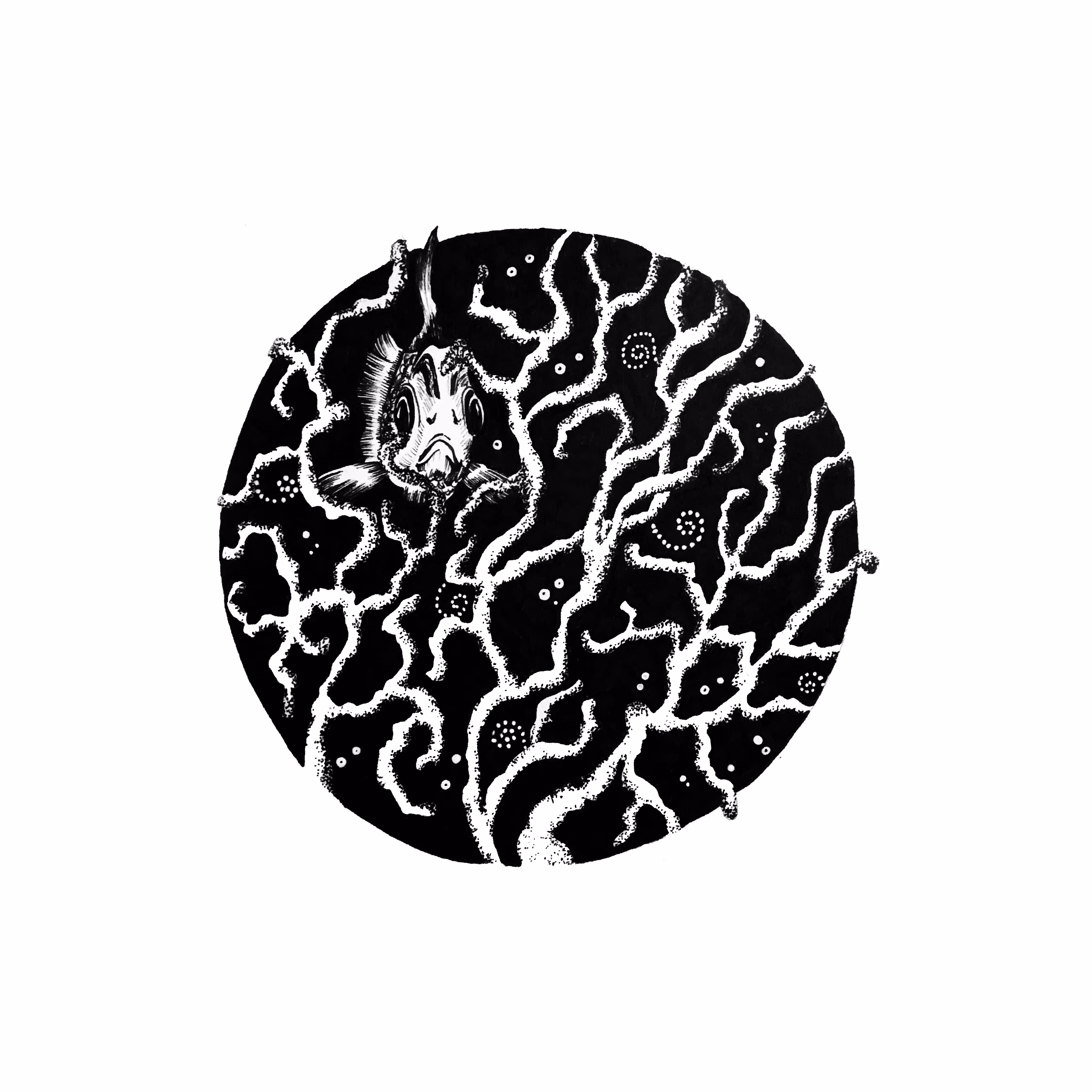 Amazing black and white graphics: Dissatisfied fish