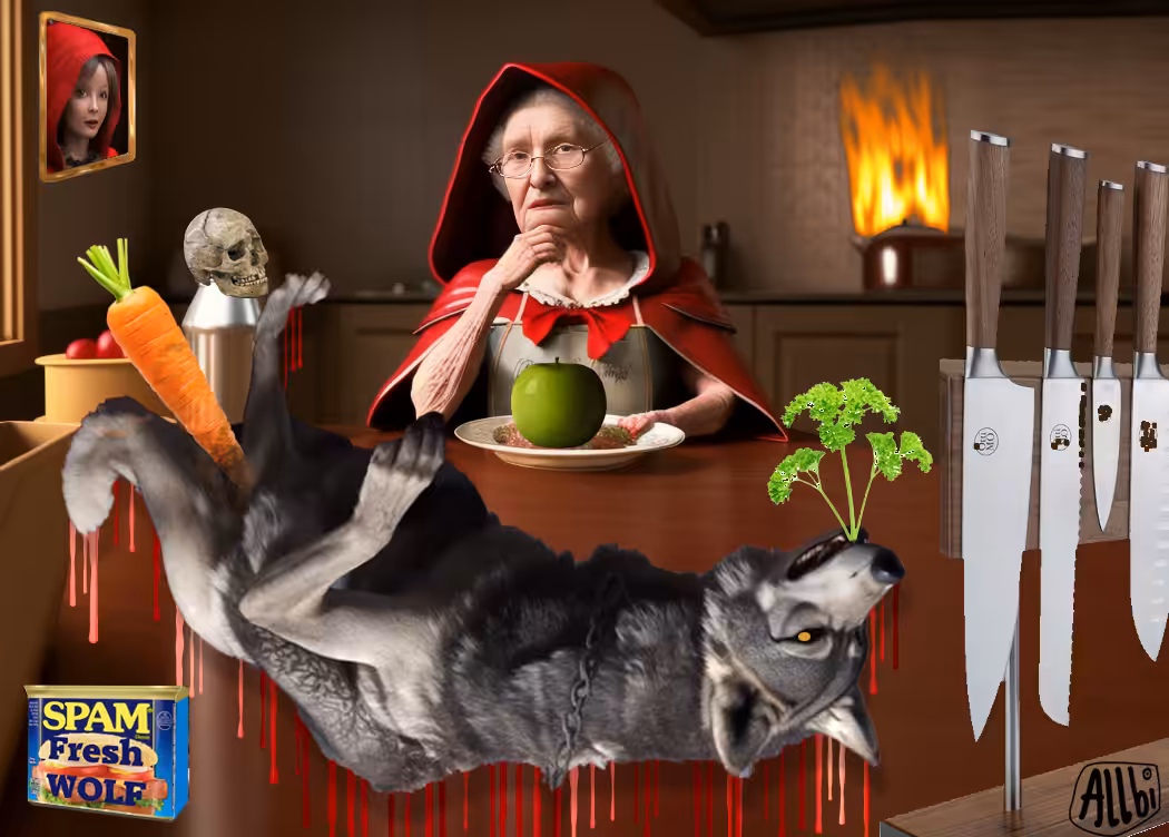 Grandma preparing fresh Wolf Spam