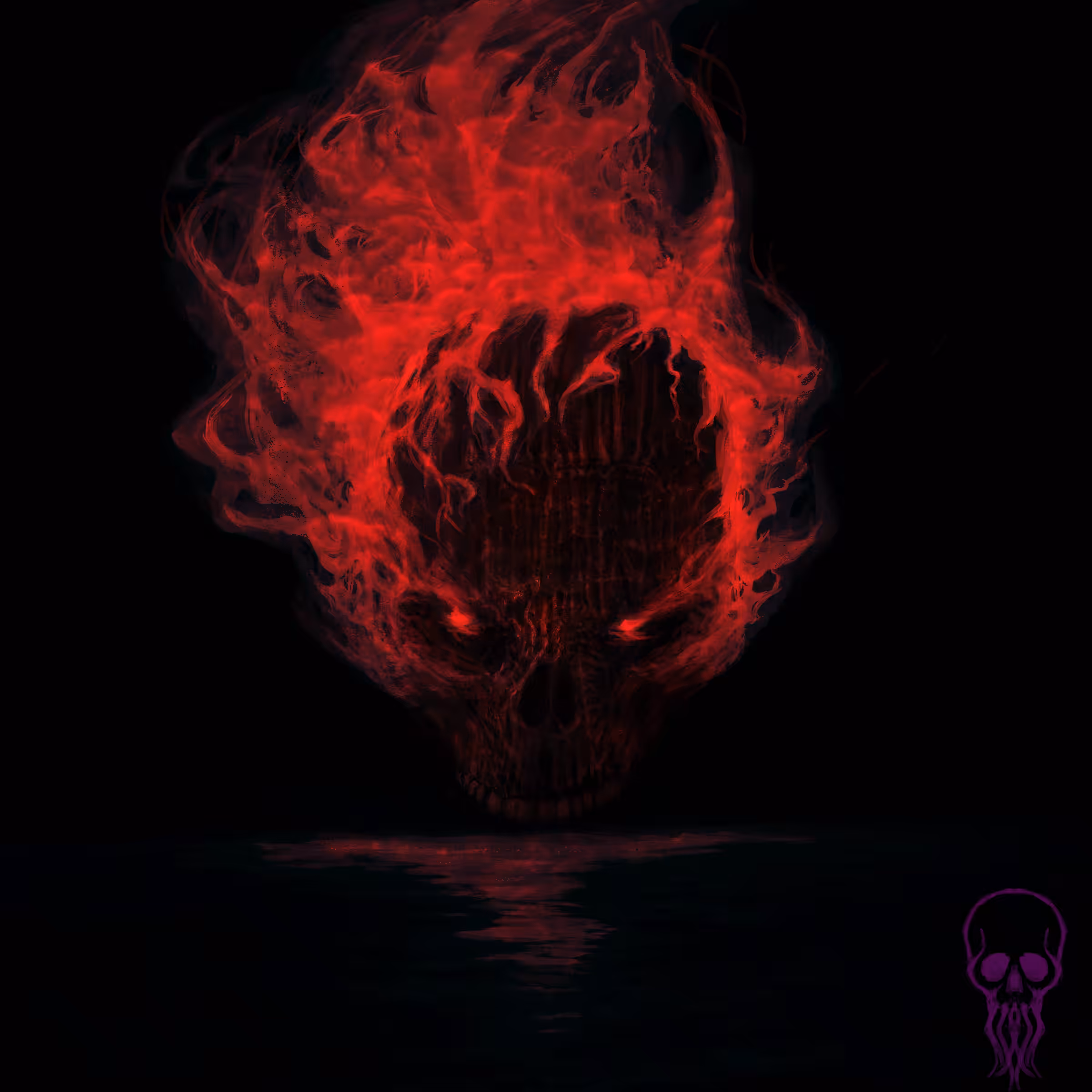 Demented Chaos Flame Skull
