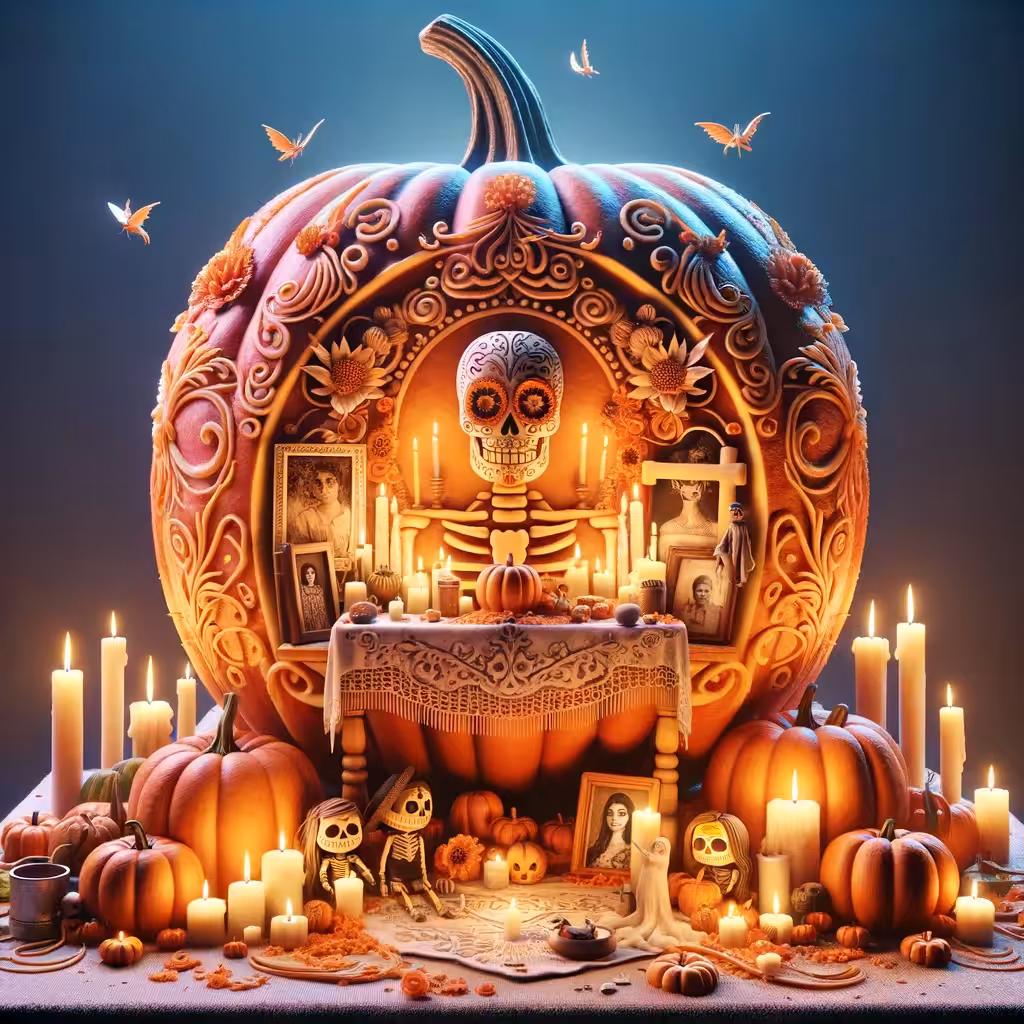 "Day Of The_Dead Pumpkin" - 1Existence