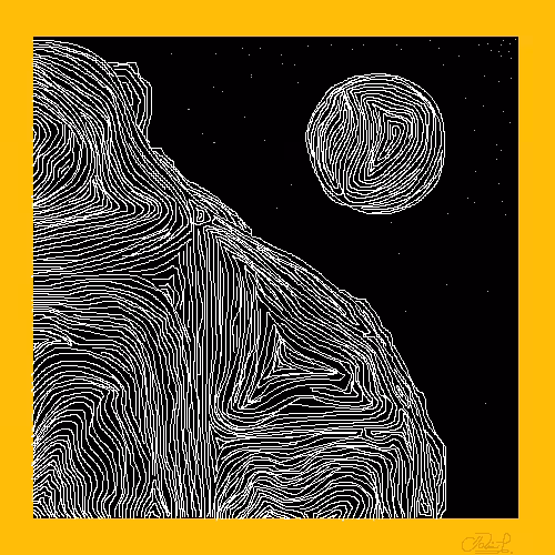 moon with the stars