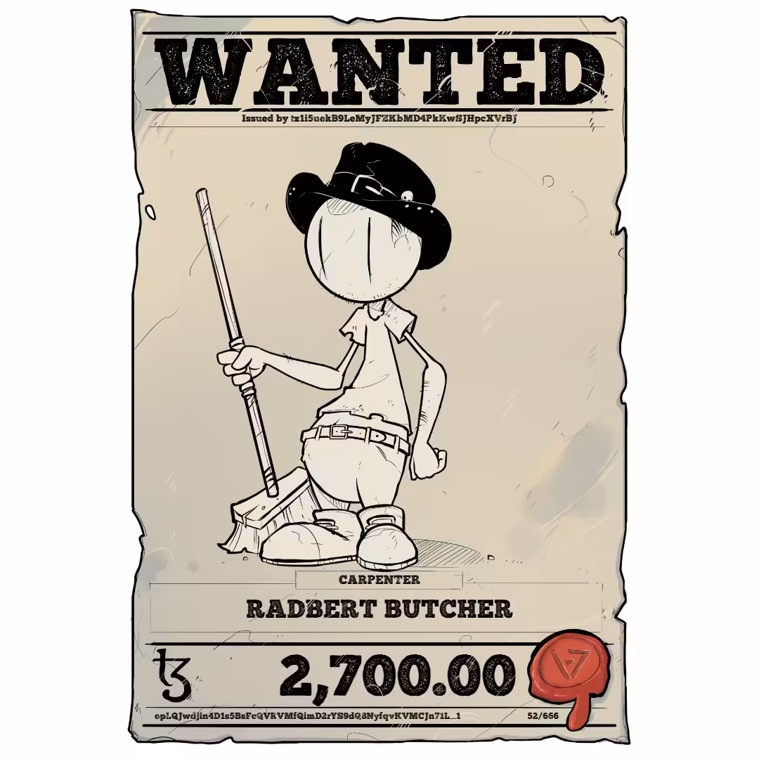 RADBERT BUTCHER | TEZOS PIRATE 52/666