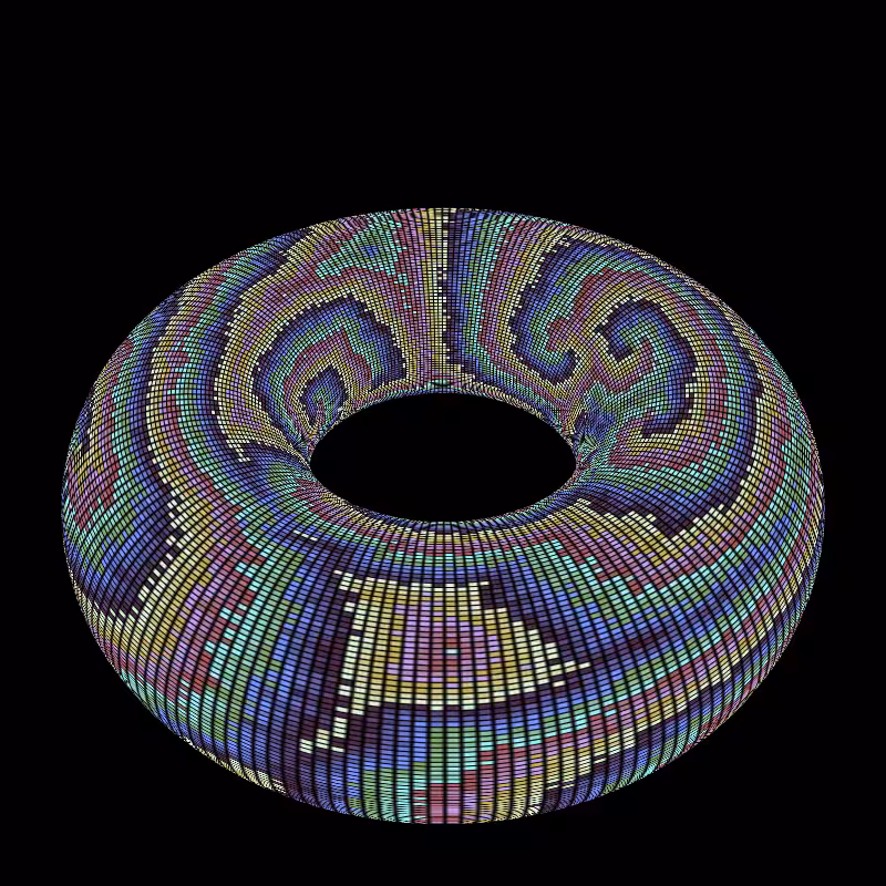 Reaction Diffusion on a Torus #30