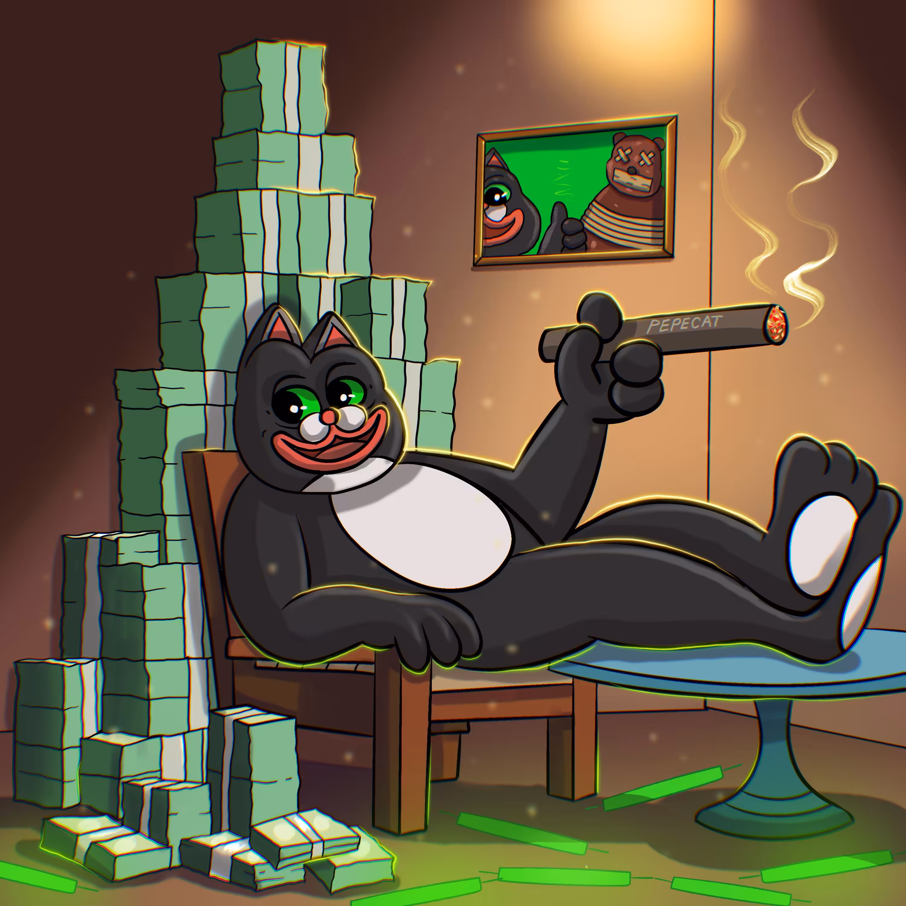 💴PEPECAT LOVE MONEY 💴