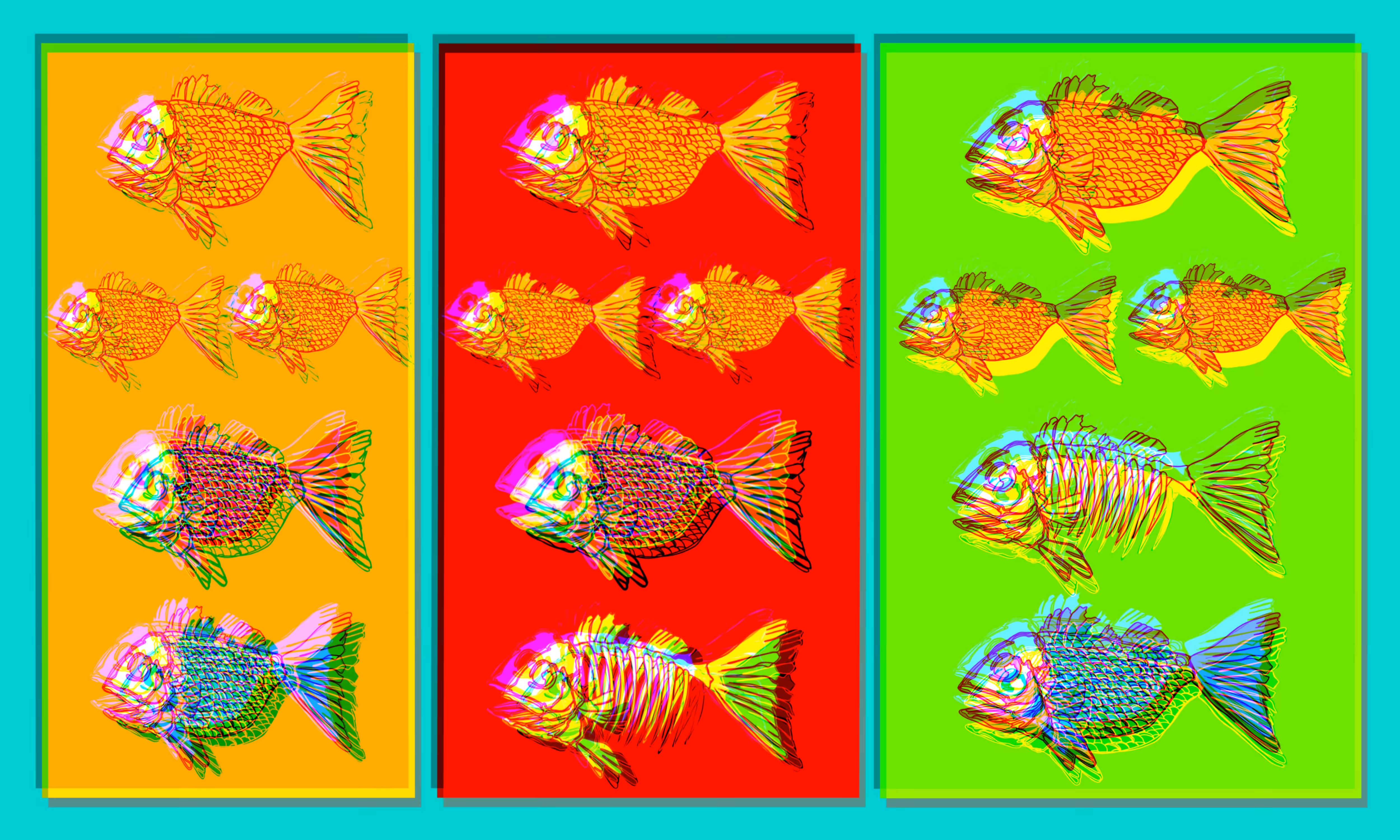 one fish, two fish, red fish, dead fish 