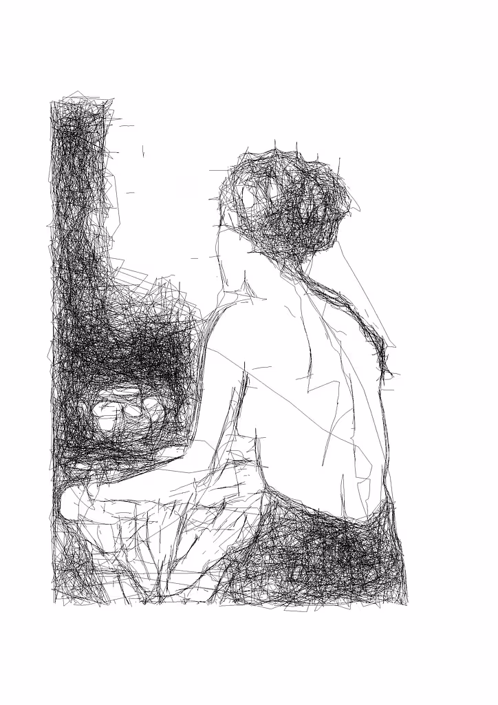 Woman bathing (study)