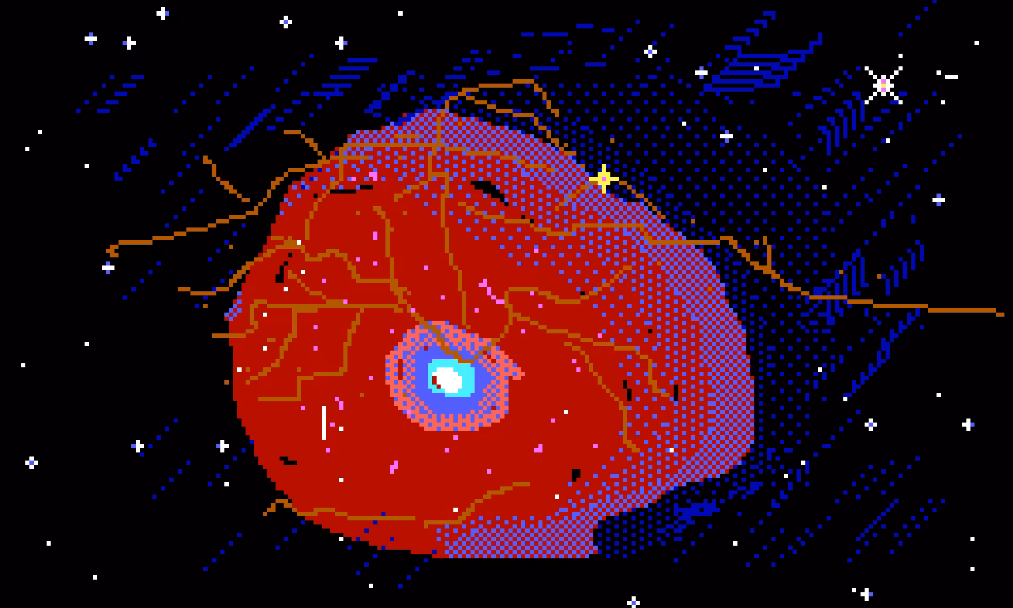 planet pixel trifid nebula