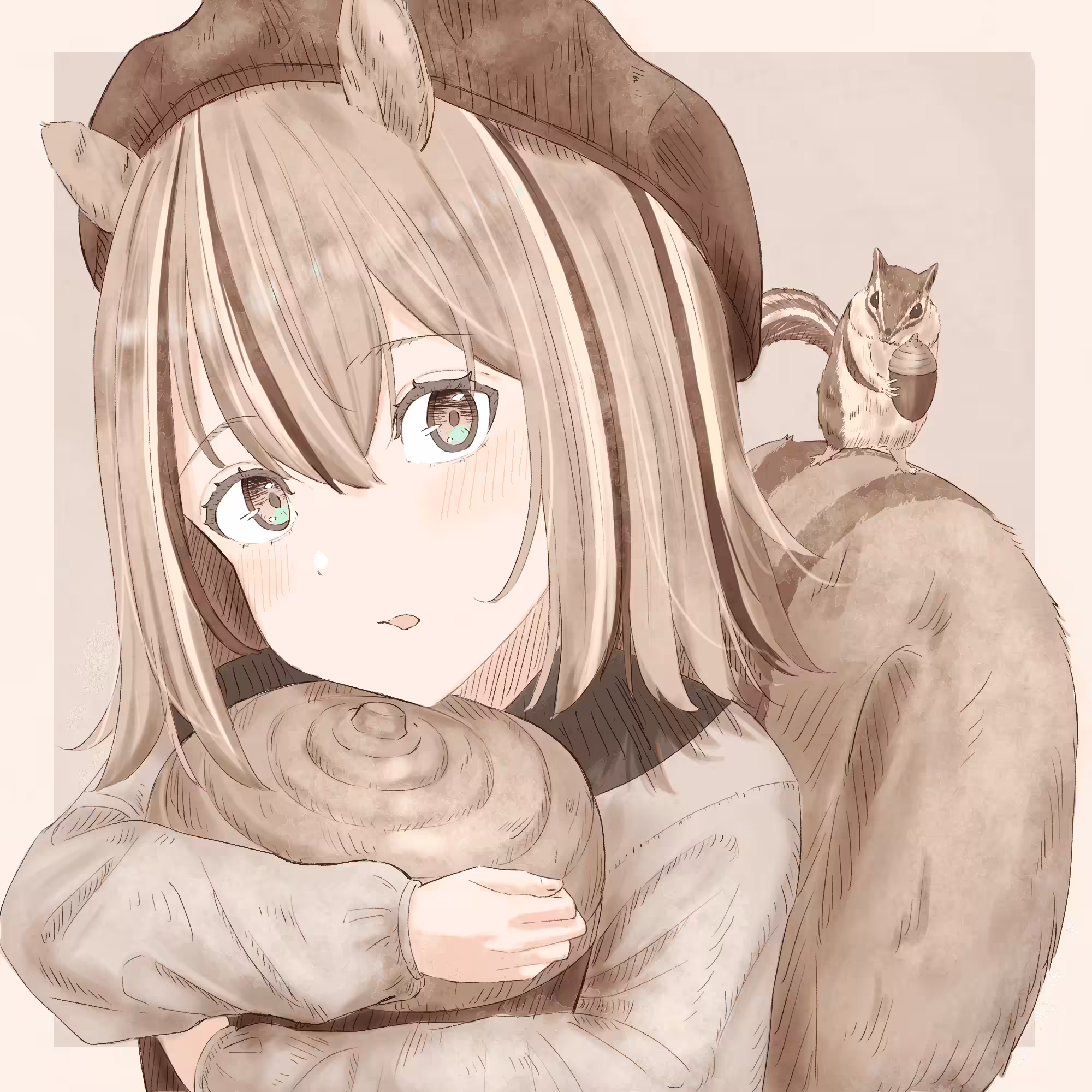 Furry Girl 005"Acorns and squirrels girl"
