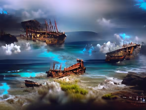 Shipwreck At Bay