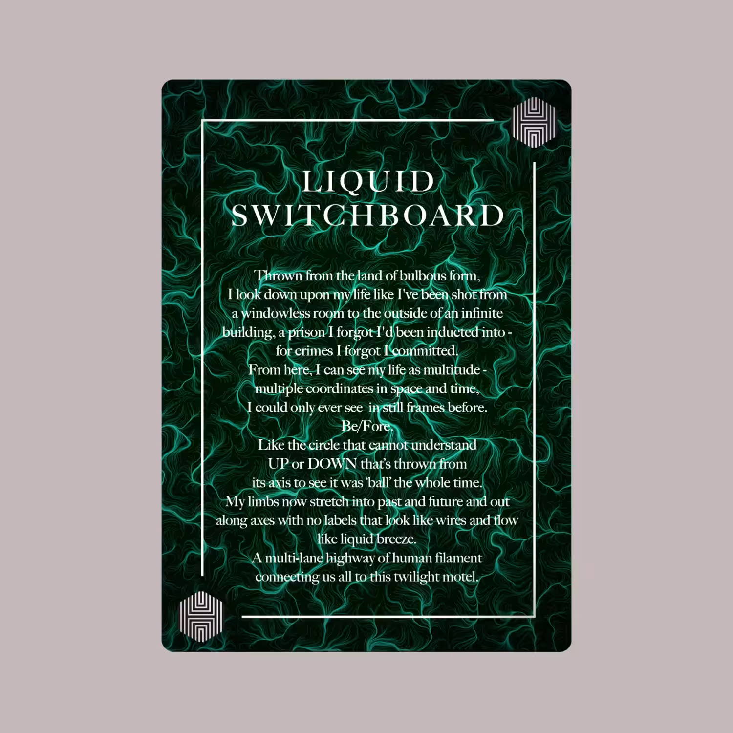 POETRY CARDS VOL 1 | META/VERSE: 045 - LIQUID SWITCHBOARD