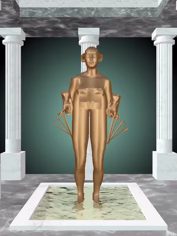 HeavenComputer: The Jumping Old Bronze Woman #4043