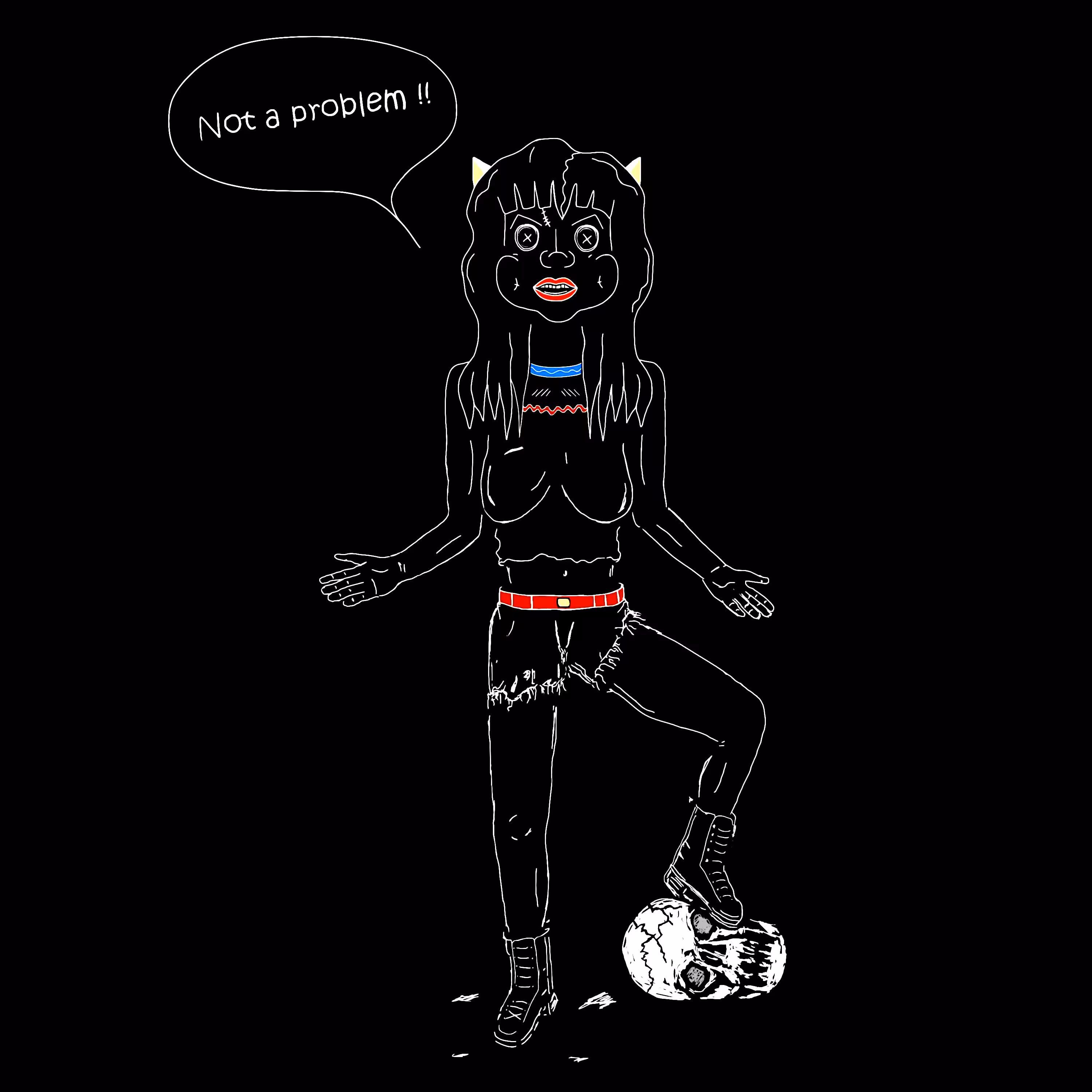 Vector Girl Vs. Scary Skull