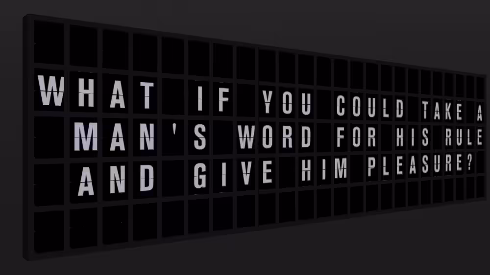 Appropriate Response: WHAT IF YOU COULD TAKE A MAN'S WORD FOR HIS RULE AND GIVE HIM PLEASURE?