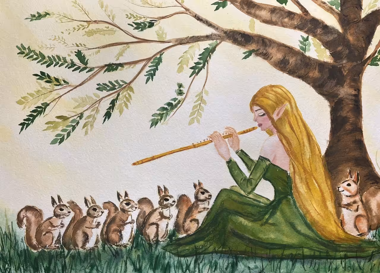 Art in sky: Watercolor Elven Forest