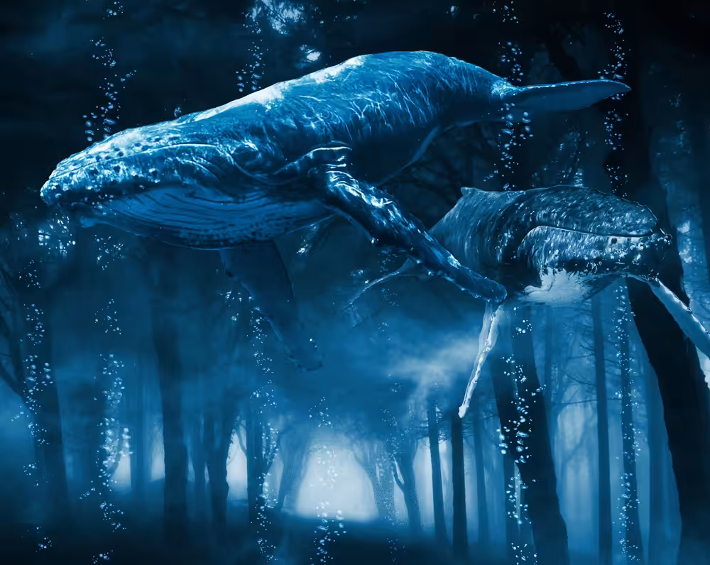 Forest Whale at Night