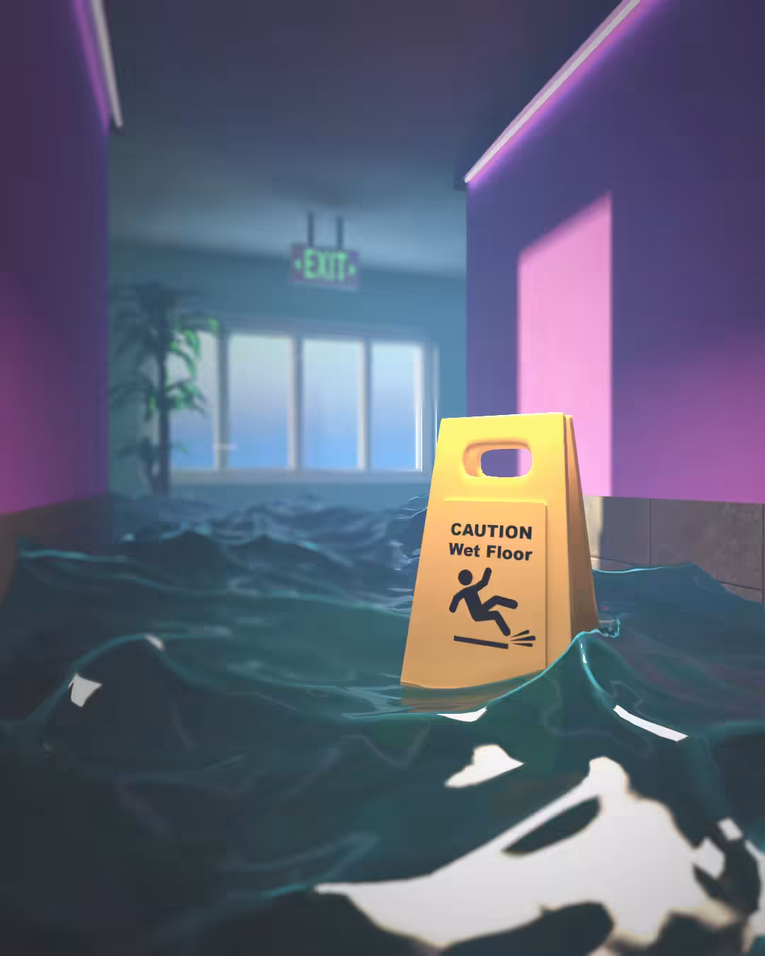 Caution. Wet Floor