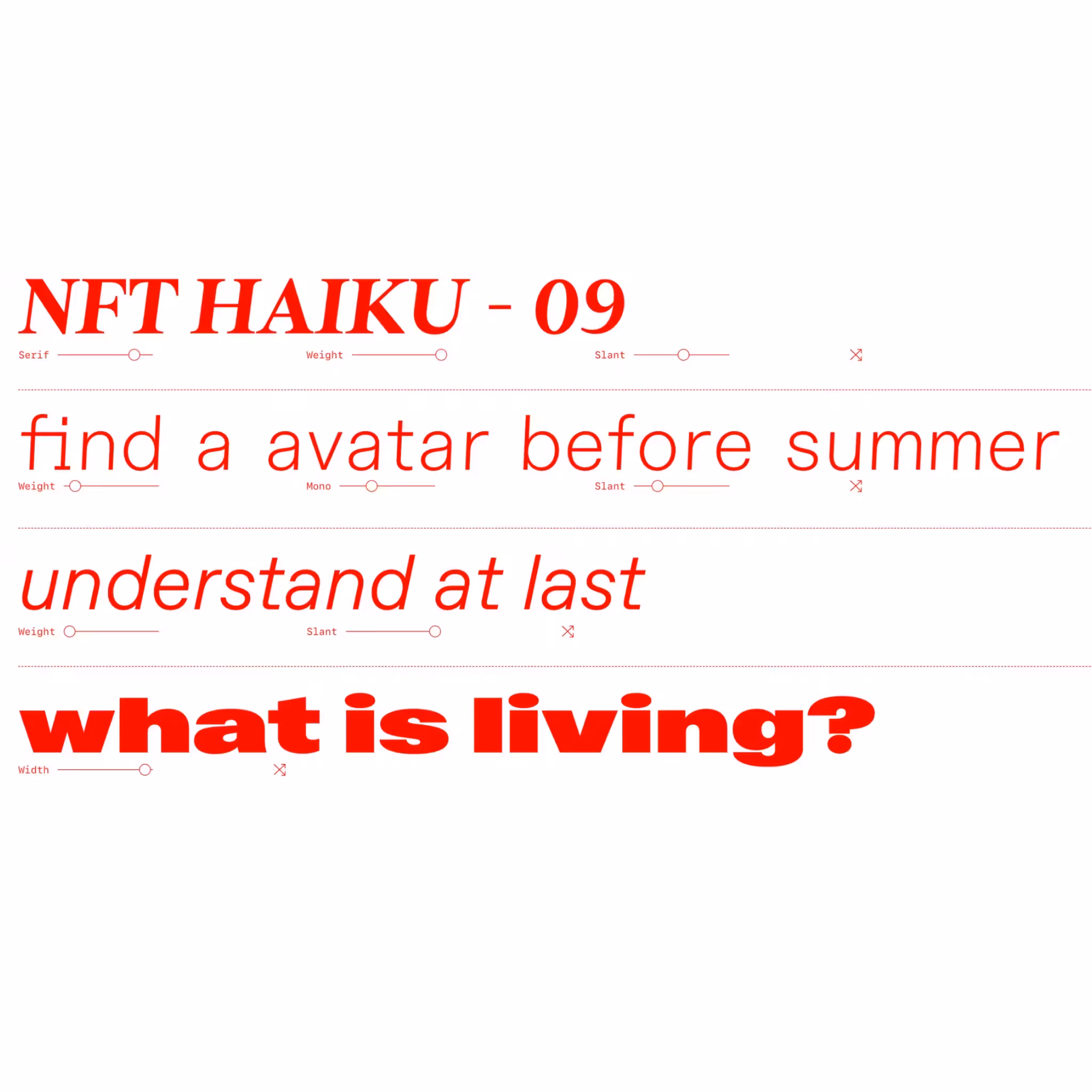 NFT HAIKUS: NFT HAIKU - 09