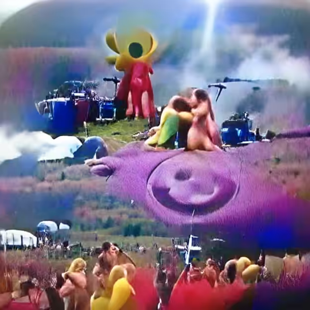 Teletubbies making love at Woodstock