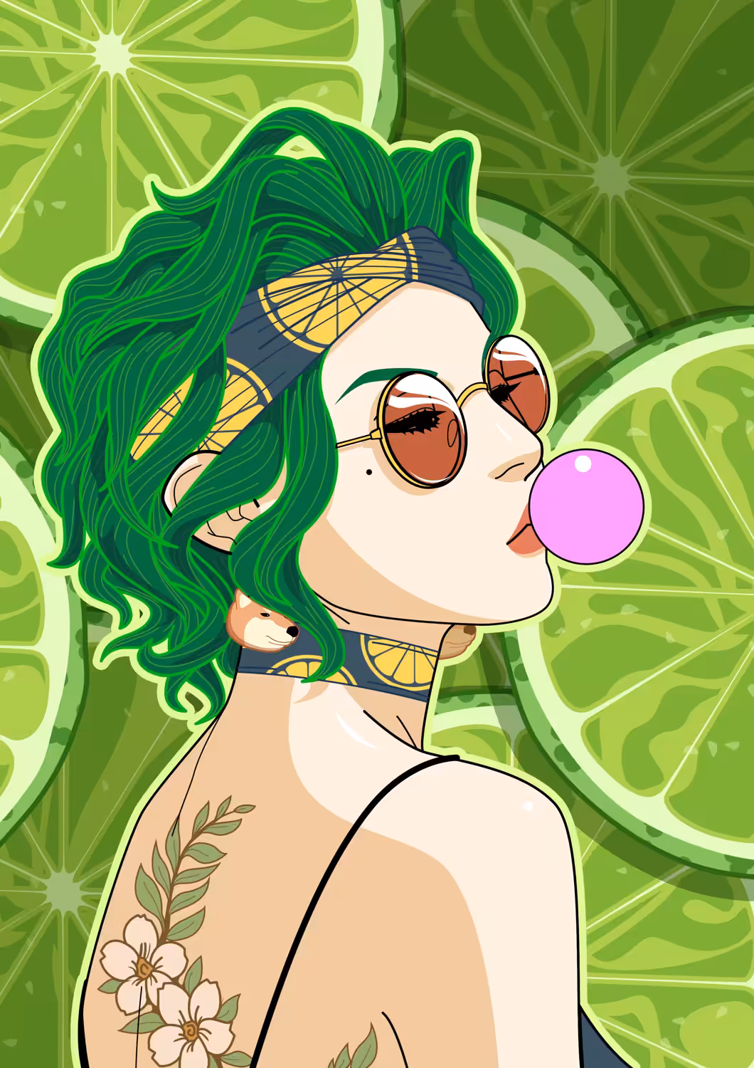 the girl with green hair