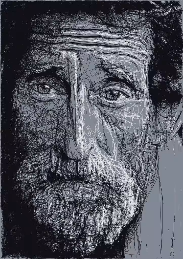 Portrait of a man (aux deux crayons)
