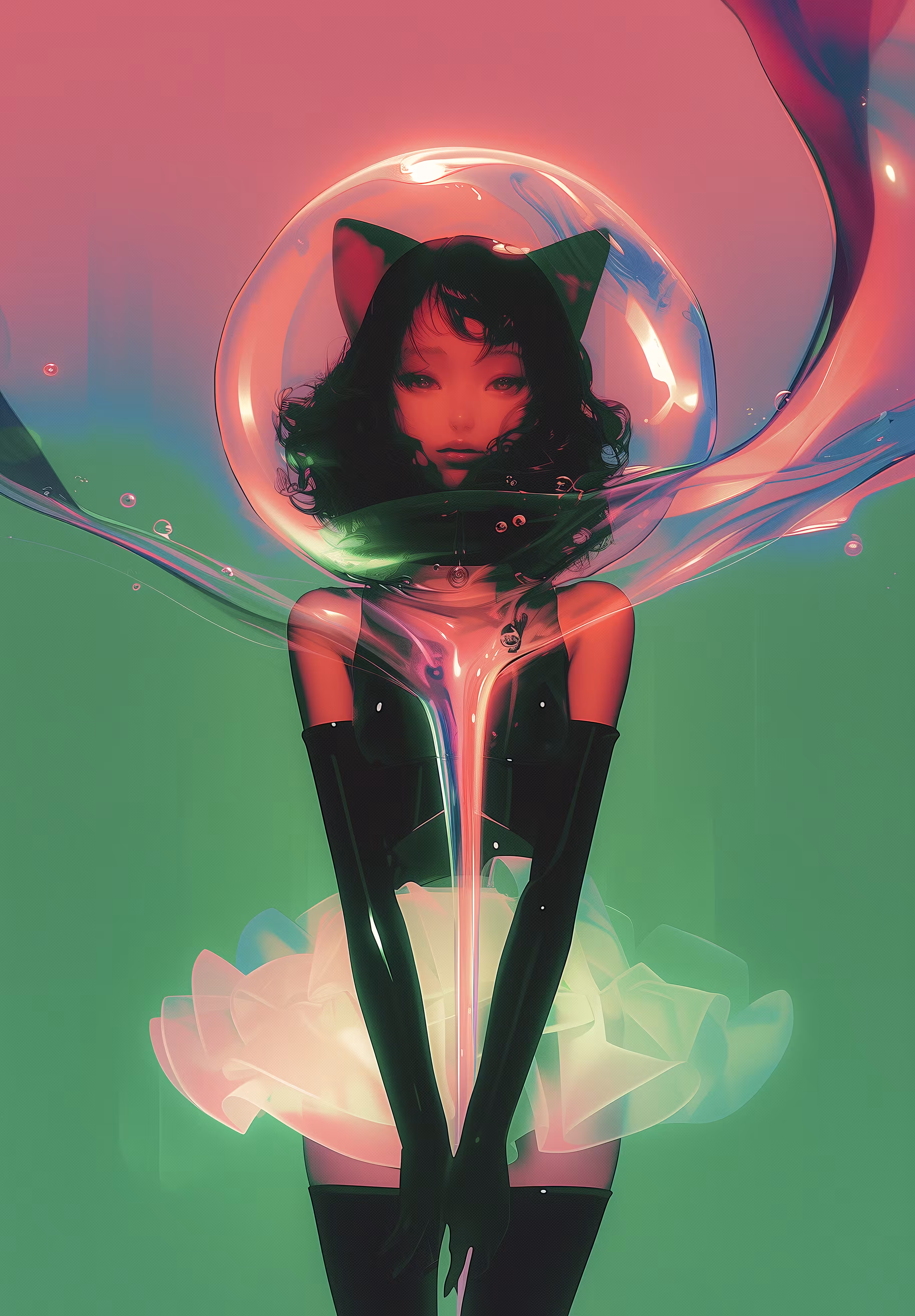 Cat in Bubbles