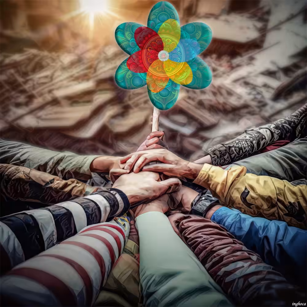 Pinwheel # 121 #tezquakeaid  rescue teams all over the world helps  achild underground spin pinwheel
